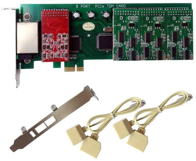 Main image of TDM800E PCIe Asterisk Card with 2 FXO+6 FXS Ports,with Low Profile for 2U Computer,FXS FXO Card Asterisk Voice Board tdm800 for Free PBX System Asterisk IP PABX