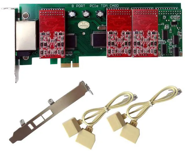 Main image of TDM800E PCIe Asterisk Card with 6 FXO+2 FXS Ports,with Low Profile for 2U Computer / Server,FXO FXS Asterisk Voice Board tdm800 for Free PBX System Asterisk IP PABX