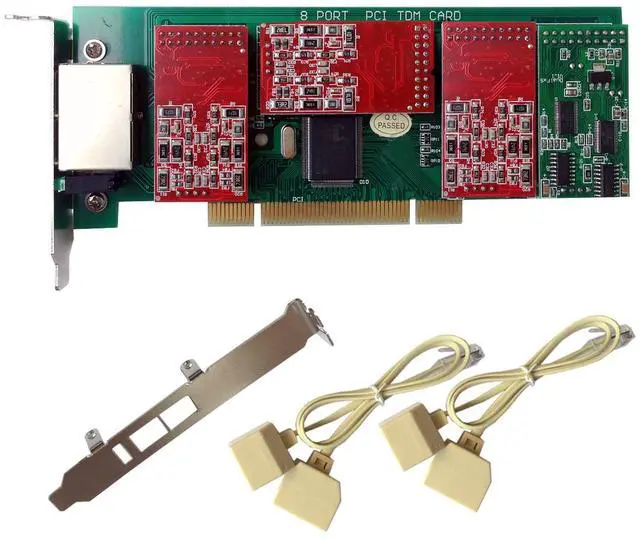 Main image of Asterisk FXO Card Analog Voice Telephone Board TDM800P with 6 FXO +2 FXS Ports,PCI Interface for Asterisk PBX Business VoIP Phone System Compatible with TDM800 TDM400P TDM410P