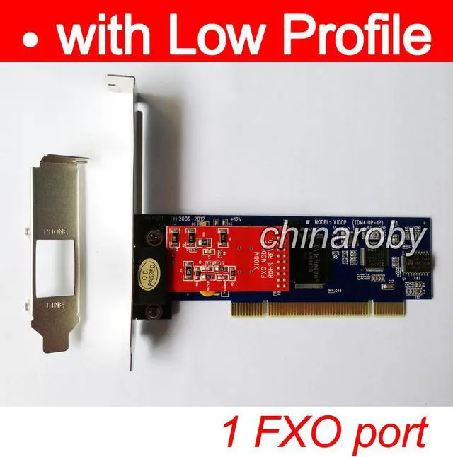 Alt view image 2 of 5 - X100P with 1 FXO ports,PCI Card with 2U Low Profile, Supports Asterisk FreePBX Issabel VitalPBX Free PBX FXS FXO Card Phone Solution