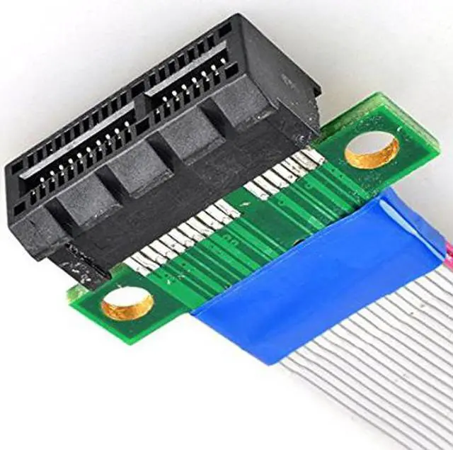 Alt view image 2 of 3 - PCIE Riser Cable Extender PCIe Extension Cable,Adaptor Ribbon PCI-E x1,PCI Express x1 for 1U 2U Small Case,( 1 Unit )