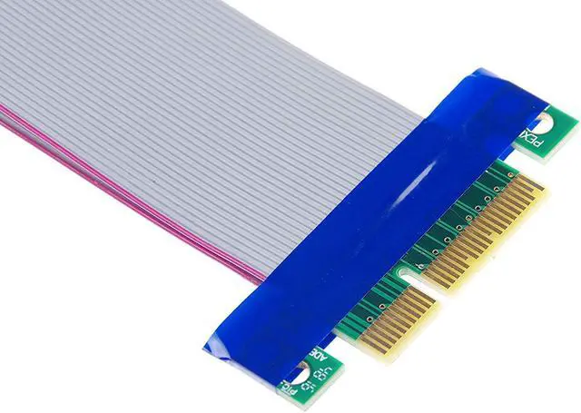 Alt view image 2 of 4 - PCI Express(PCI-E) 4x Riser Cable Extender Extension Cable for 1U 2U Small Case, Flex Flexible cable PCIe 4x