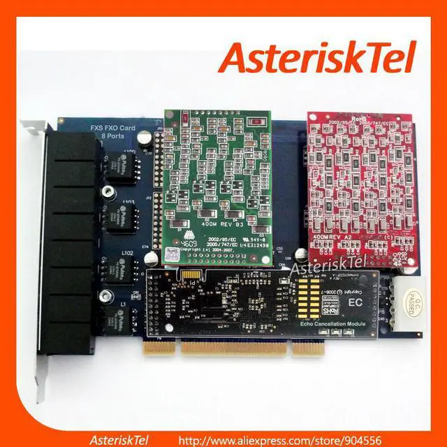 Main image of TDM800P with Echo Canceller Hardware,with 4 FXO+4 FXS ports,Asterisk Card Issabel AsteriskNow, Freepbx,VitalPBX TDM800,tdm410,tdm400p for VoIP PBX SIP Phone PABX