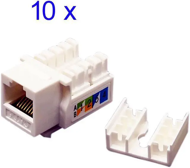 Alt view image 2 of 5 - 10PCS RJ45 Keystone Module Cat6 Connector Ethernet Wall Jack,Cat6 Network Coupler Keystone Jack, UTP Cat5,Cat5e,Cat6 Compatible