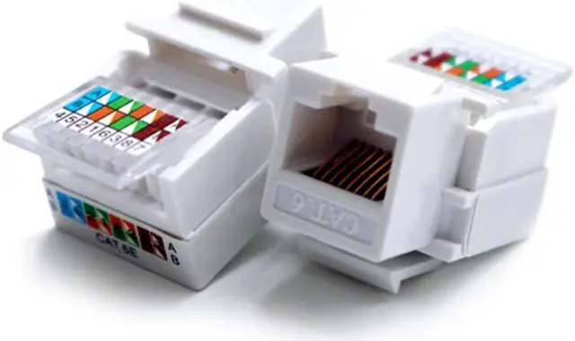 Alt view image 2 of 5 - 10PCS Cat6 Keystone Plug Wall Jack,RJ45 Module,Cat6 Network Coupler Keystone Jack, No Punch Down Tool Required