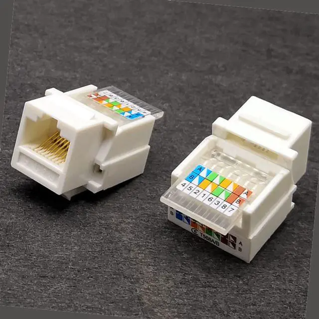 Alt view image 5 of 5 - 10PCS Cat6 Keystone Plug Wall Jack,RJ45 Module,Cat6 Network Coupler Keystone Jack, No Punch Down Tool Required