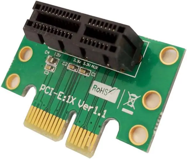 Alt view image 3 of 6 - PCIe Adapter Riser Card 90 Degree,right angle adapter Convertor card with Bus PCI Express (PCI-E) 1x