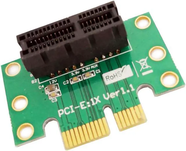 Alt view image 2 of 6 - PCIe Adapter Riser Card 90 Degree,right angle adapter Convertor card with Bus PCI Express (PCI-E) 1x