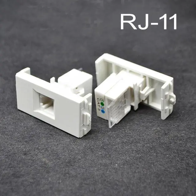 Alt view image 4 of 4 - Wall Faceplate with 3 RJ11 Ports,Telephone Keystone Cat3 Module White Wall Mount Plate Panel Type#118