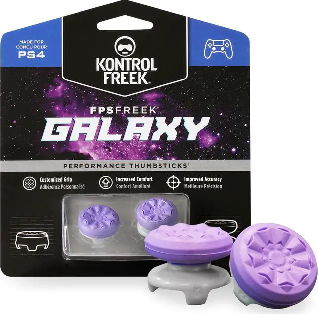 Alt view image 3 of 10 - kontrolfreek fps freek galaxy purple performance thumbsticks for playstation 4 controller (ps4)