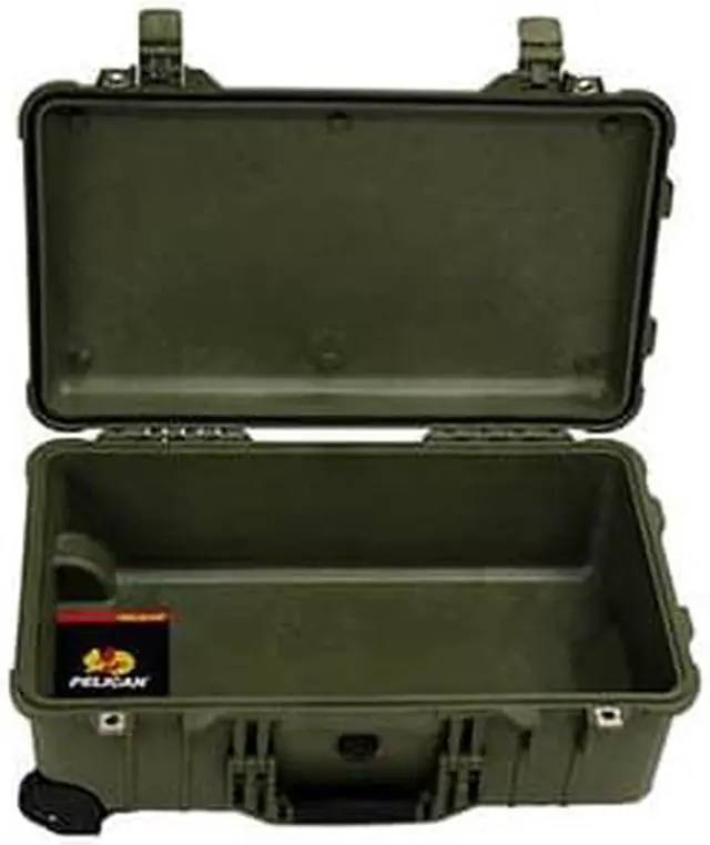 Alt view image 3 of 5 - Pelican 1510 Carry On 22x13x9in Wheeled Protector Case, OD Green, No Foam 1510-0