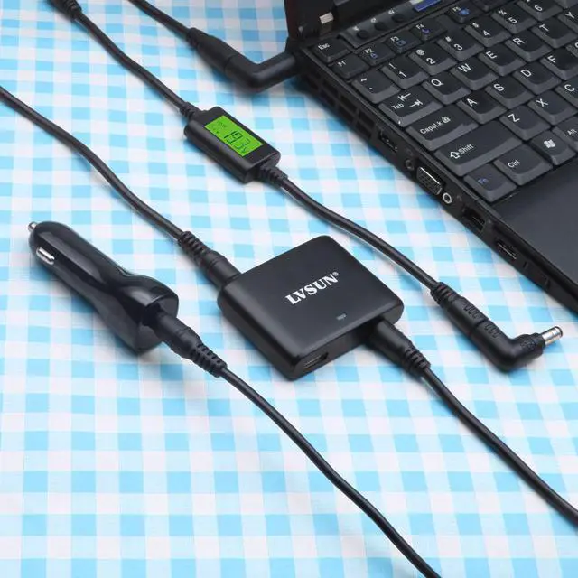 Alt view image 2 of 6 - Lvsun Ultra Small 90w Laptop Dc Car Power Adapter Cigarette Lighter Power Adapter Dc Car Charger Hp/compaq 18.5v, Asus 19v, IBM 19v Gateway 19v, Toshiba 19v, Lenovo 20v, Hp 18.5v,19.5 Ultrabook. Etc
