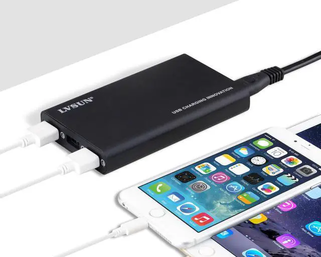 Main image of Fast USB Charger Adapter Kit with 3 USB-A Ports Quick Charging Compatible for iPhone XR XS and Samsung Galaxy S9 S8 S7 S6 Edge/Plus/Active/Note 5 / Note 4, QC3.0 Fast Charging