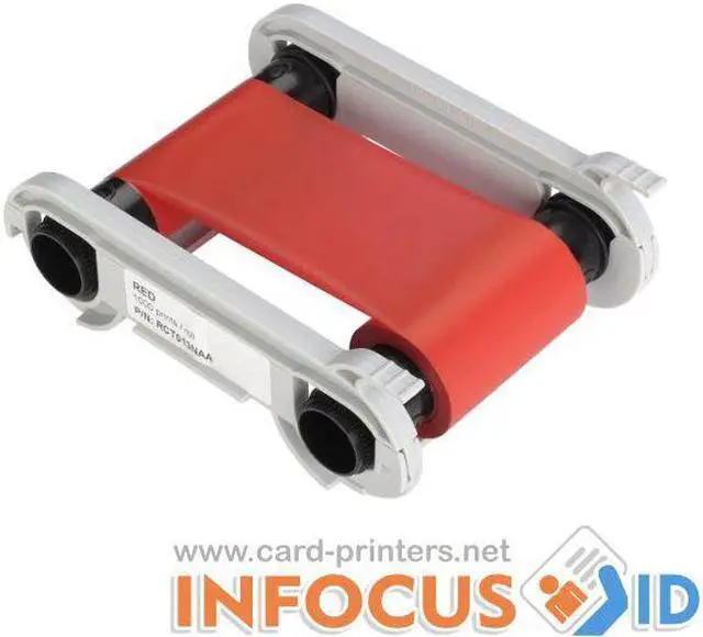 Alt view image 2 of 2 - Evolis Monochrome Red Ribbon RCT013NAA: Zenius/Primacy