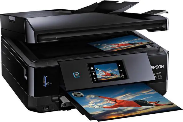 Alt view image 5 of 12 - Epson Expression Photo XP-860 (C11CD95201) Up to 9.5 ppm 5760 x 1440 dpi USB/Ethernet/Wireless Duplex All-in-One Inkjet Printer
