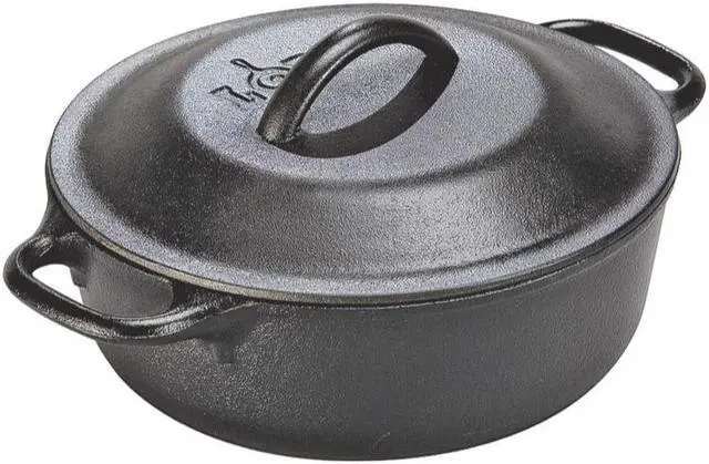 Alt view image 3 of 9 - 2Qt Serving Pot With Cover Lodge Cast Iron L2SP3 075536360805