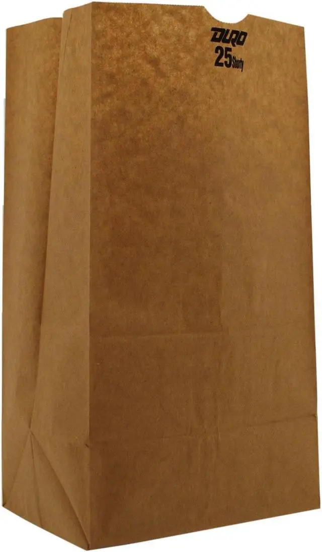 Alt view image 2 of 5 - General #25 Squat Paper Grocery Bag 40lb Kraft Standard 8 1/4 x6 1/8 x15 7/8 500 bags GK25S500