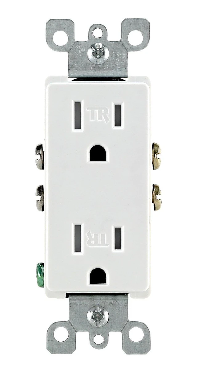 Alt view image 5 of 5 - Leviton T5325-W Tamper Resistant Decora Receptacle, 15A, 125V, White