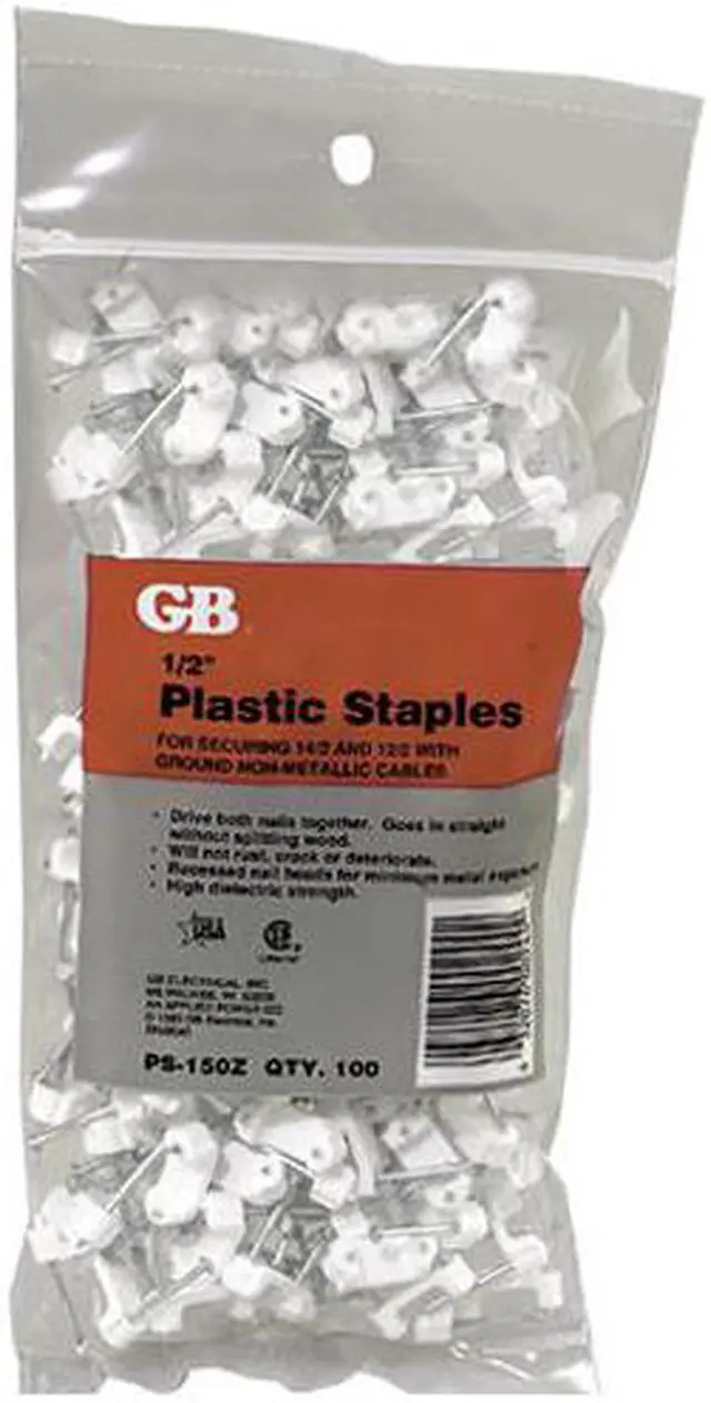 Alt view image 3 of 9 - Gardner Bender 1/2 In. x 3/8 In. Poly Cable Staple (100-Count) PS-150Z
