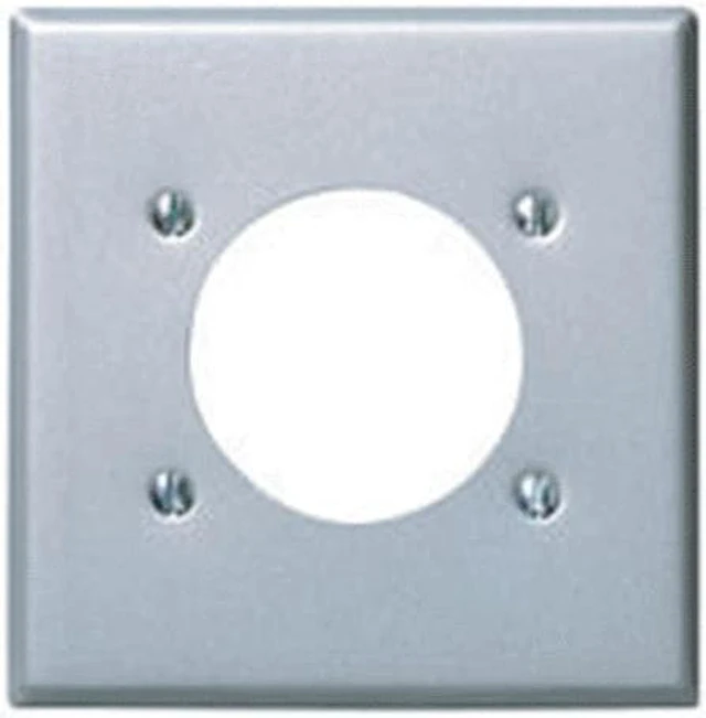 Alt view image 3 of 6 - Leviton 4934 2-Gang Flush Mount 2.15 Inch Dia. Device Receptacle Wallplate, Standard Size, Steel, Device Mount, Aluminum