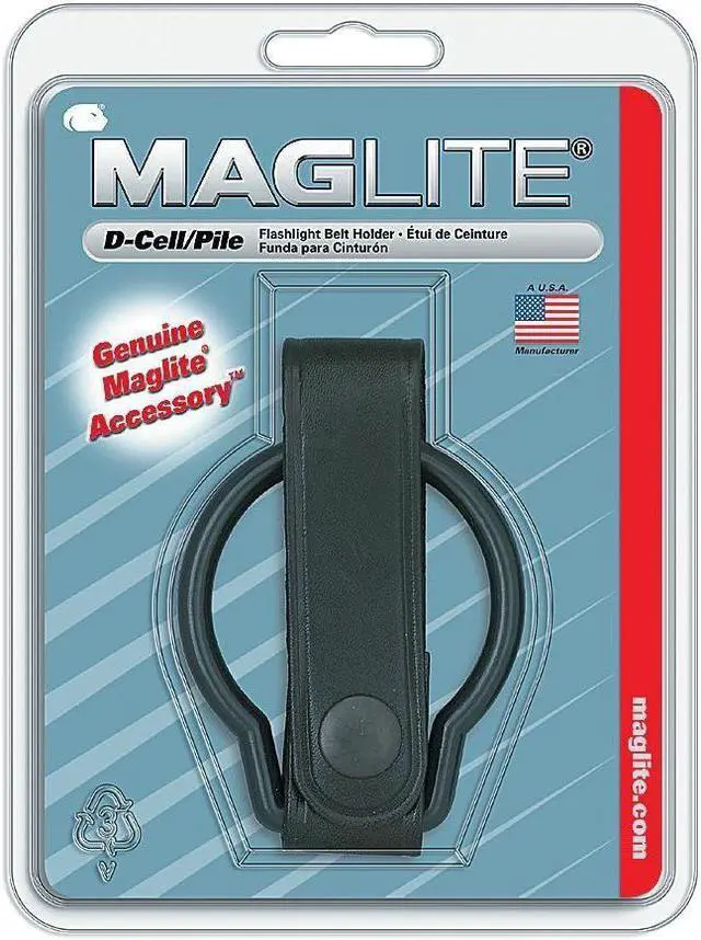 Alt view image 8 of 10 - Maglite ASXD036 Black Plain Leather D-Cell Flashlight Belt Holster/Holder