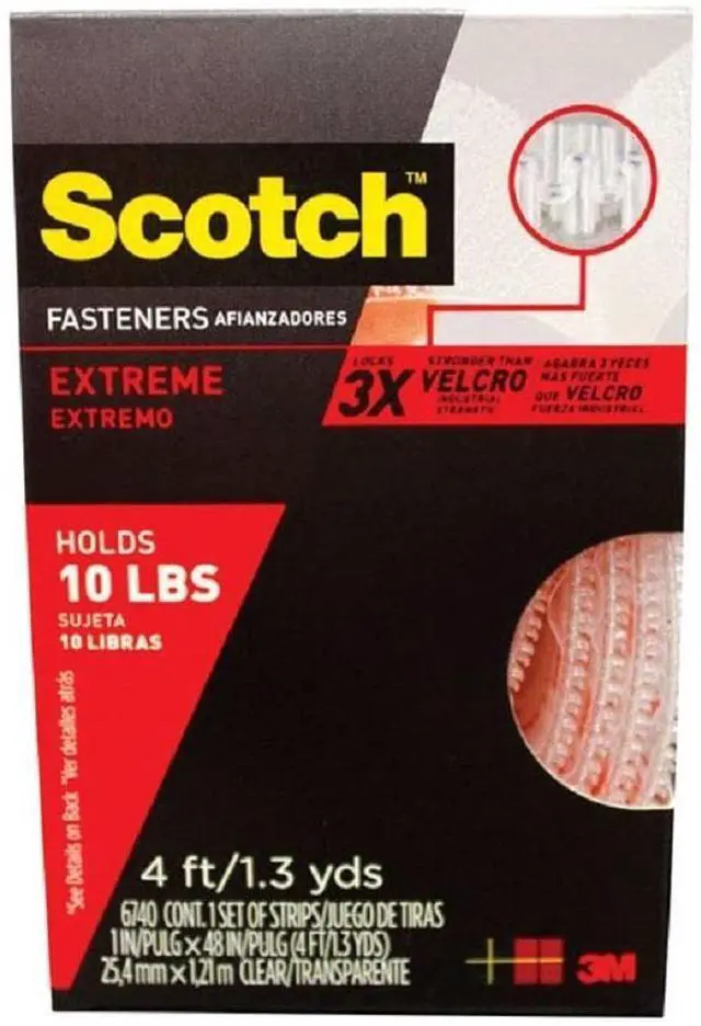 Alt view image 4 of 15 - Scotch Extreme Fasteners, 1" X 4 Ft, Clear, 2/Pack RF6740