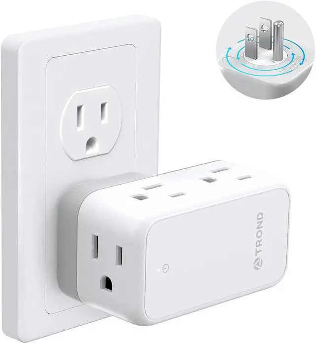 Main image of TROND Multi Plug Outlet Extender - Wall Outlet Splitter with 360° Rotating Plug, 6 AC Outlet Adapter, 3-Sided Swivel Plug Expander, Small Electrical Outlet Extender for Travel Cruise Home Dorm Room