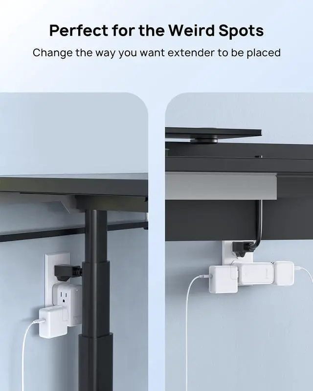 Alt view image 7 of 7 - TROND Multi Plug Outlet Extender - Wall Outlet Splitter with 360° Rotating Plug, 6 AC Outlet Adapter, 3-Sided Swivel Plug Expander, Small Electrical Outlet Extender for Travel Cruise Home Dorm Room