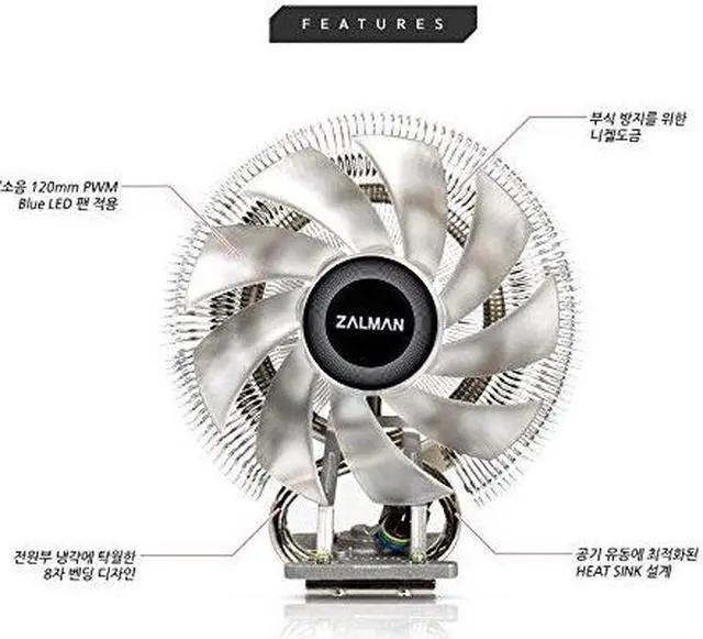 Alt view image 11 of 14 - Zalman CNPS9800 MAX CPU Cooling Fan 120mm PWM Intel LGA 2011/1156/1155/1050/775, AMD FM2/AM3+/AM3/AM2+/AM2