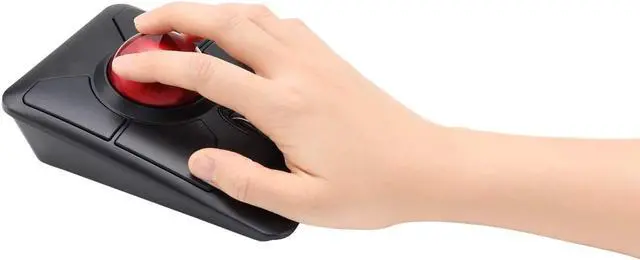 Alt view image 7 of 8 - Adesso iMouse T50 Wireless Ergonomic Finger Trackball Mouse with Nano USB Receiver, Programmable 7 Button Design, and 5