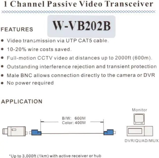 Alt view image 2 of 3 - BattleBorn 1-Ch Passive Video Transceiver Balun 2-Pack