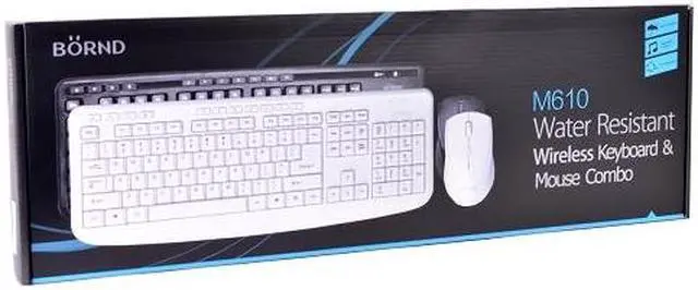 Alt view image 4 of 9 - Bornd M610 Water Resistant 104 Key Wireless Keyboard and Optical Mouse Kit