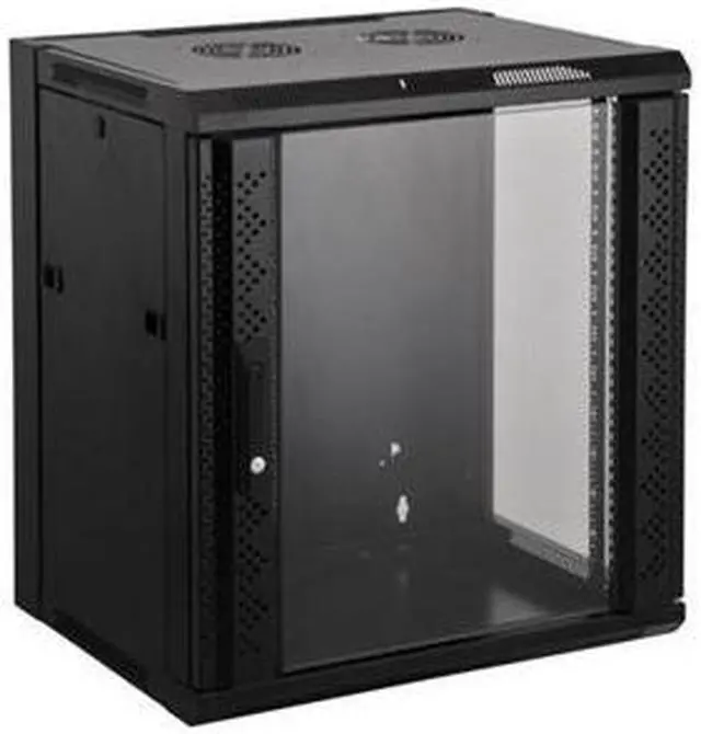Alt view image 3 of 15 - Intellinet 19" Wallmount Cabinet, 6U, 450 mm (17.7 in.) Depth, Flat Pack, Black - OEM