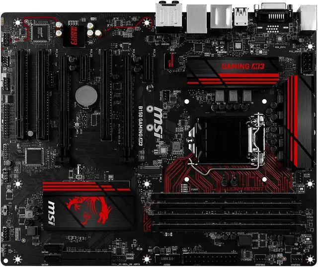 Alt view image 4 of 10 - MSI Gaming B150 Gaming M3 LGA 1151 Intel B150 HDMI SATA 6Gb/s USB 3.1 ATX Intel Motherboard