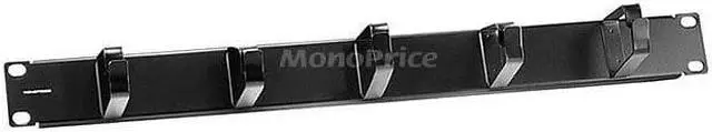 Alt view image 3 of 14 - Monoprice 1U Premium Cable Management With 5 Metal D-Ring, 1.75in (H) X 19in (W)