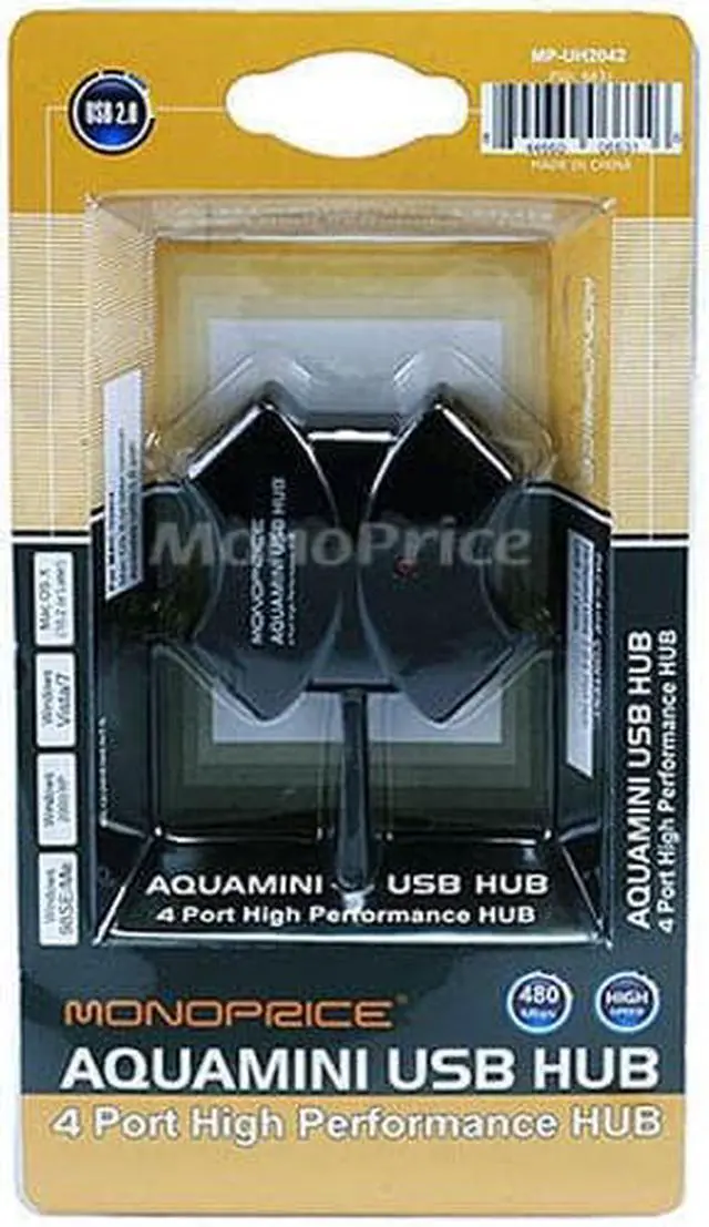 Alt view image 4 of 10 - Monoprice 4-Port USB 2.0 Hub Black (106631)