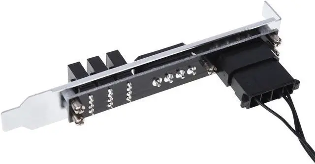 Alt view image 4 of 6 - Alphacool Phobya PCI Slot Cover 4Pin Molex & 3x - 4Pin PWM Fan Plug