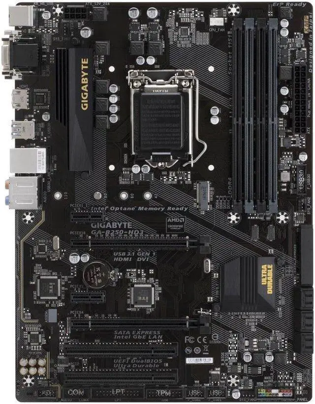 Alt view image 2 of 5 - GIGABYTE GA-B250-HD3 LGA1151 Intel ATX DDR4 MOTHERBOARD ONLY