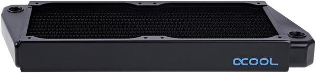 Alt view image 2 of 15 - Alphacool NexXxos ST30 Full Copper X-Flow Radiator 240, 120mm x 2, Dual Fan, Black
