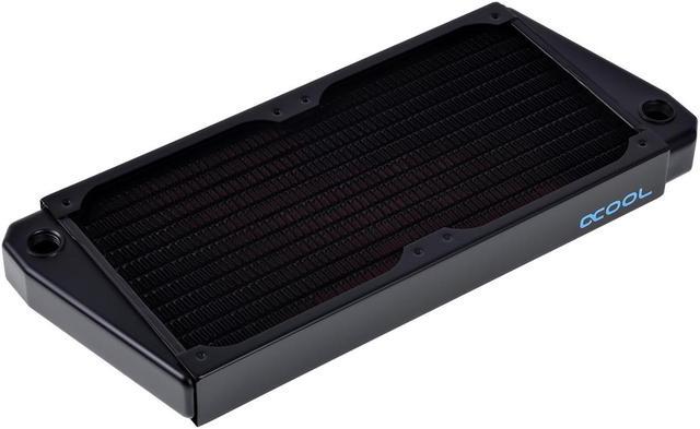 Main image of Alphacool NexXxos ST30 Full Copper X-Flow Radiator 240, 120mm x 2, Dual Fan, Black