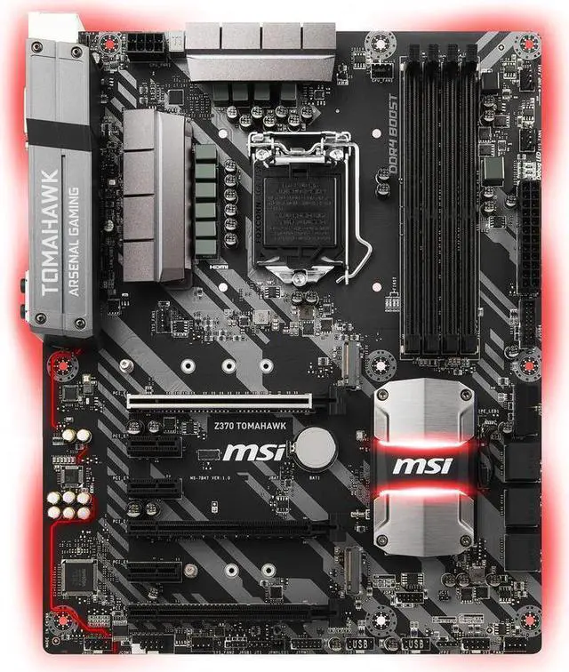 Alt view image 3 of 5 - MSI Z370 TOMAHAWK LGA 1151 (300 Series) Intel Z370 HDMI SATA 6Gb/s USB 3.1 ATX Intel Motherboard