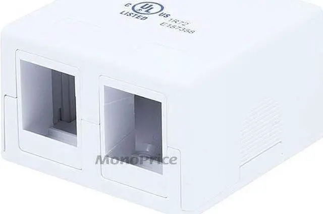 Main image of Monoprice 2-port Keystone Surface Mount Box - White