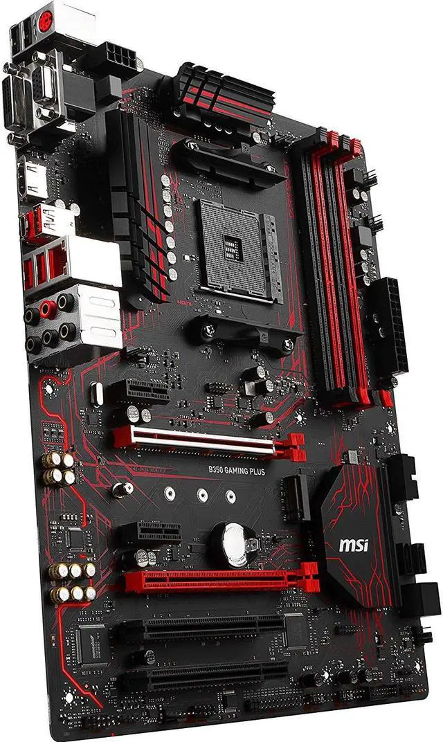 Alt view image 12 of 12 - MSI Motherboard B350 GAMING PLUS AMD RYZEN AM6 AMD B350 Chipset  64GB 2 x DDR4 memory slots support up to 32GB 1 x PCIe 3.0 x16 slots 4 x SATA 6Gb/s ports