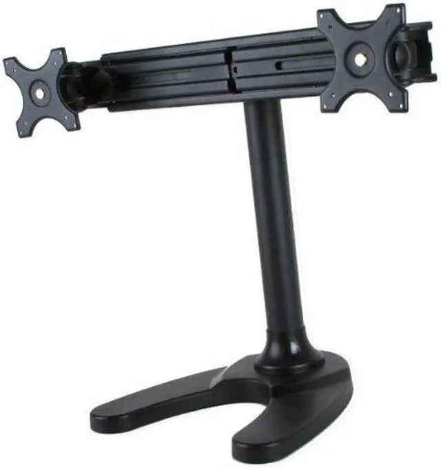 Alt view image 2 of 8 - Dual Monitor Stand, Free Standing Sliding Arm Monitor Mount for Two LCD Screens