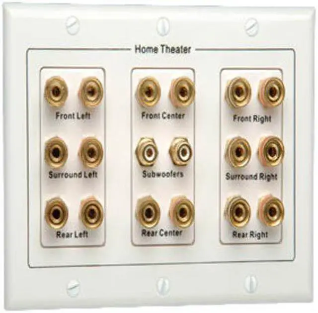 Alt view image 5 of 8 - Monoprice 3-Gang 8.2 Surround Sound Distribution Coupler Wall Plate
