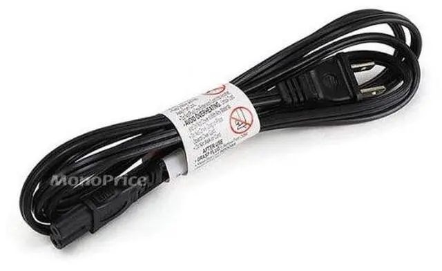 Alt view image 2 of 11 - Monoprice 6ft 18AWG AC Power Cord Cable w/o Polarized, 10A (NEMA 1-15P to IEC-320-C7)