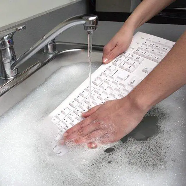 Alt view image 2 of 3 - Kensington K64406US Washable USB Keyboard with Antimicrobial Protection, White