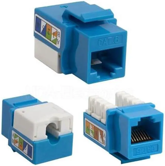 Main image of BattleBorn Cat6 Keystone Jack KEY6PTBLU Punch Type - Blue
