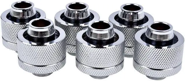 Main image of Alphacool Eiszapfen 1/2" ID x 3/4" OD G1/4 Compression Fitting - Chrome Sixpack (17241)