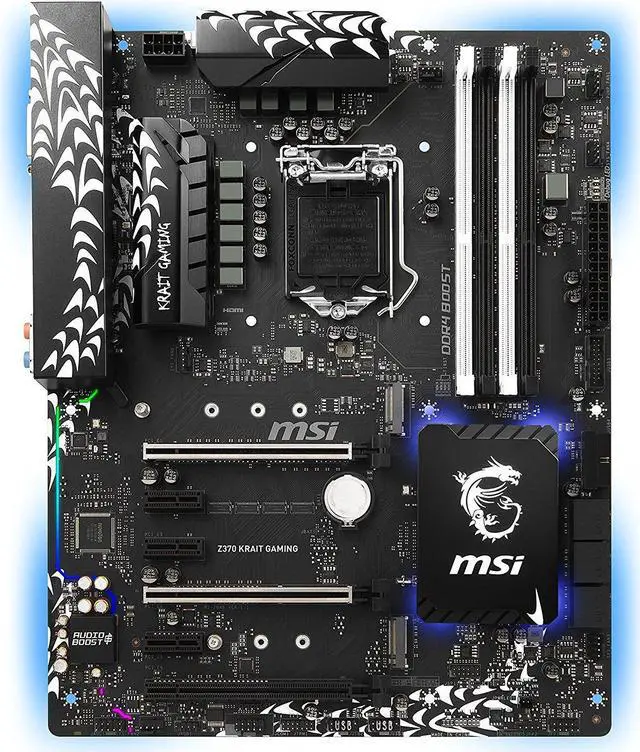 Alt view image 3 of 12 - MSI Z370 KRAIT GAMING Performance Intel Coffee Lake LGA 1151 VR Ready 64GB DDR4 SLI ATX Motherboard